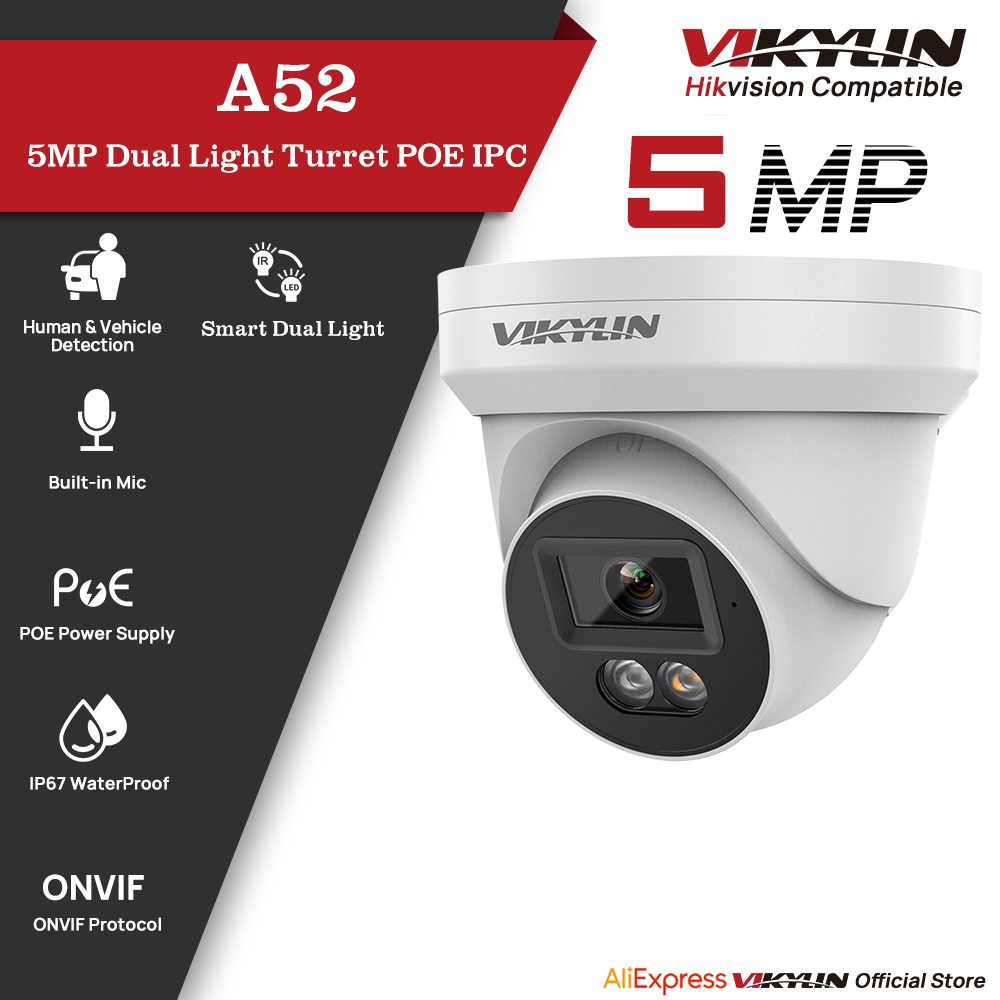 Outdoor Power G Motion - VIKYLIN 5MP IP Güvenlik Kamerası, Çift