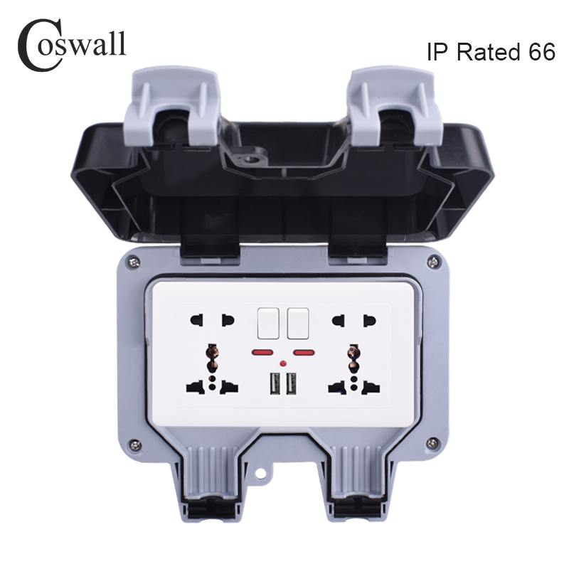 Outdoor Power Outlet Box - Coswall IP66 hava koşullarına dayanıklı su
