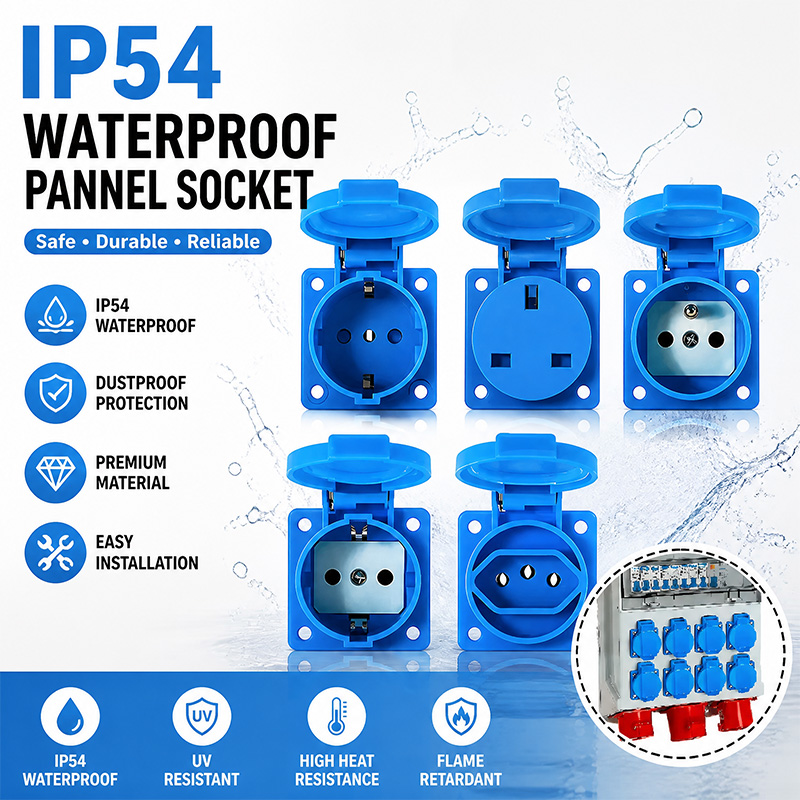 Outdoor Power Outlet Box - IP54 16A Su Geçirmez Endüstriyel Panel