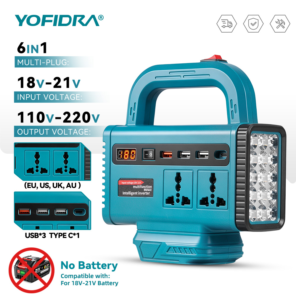 Outdoor Power Inverter - YOFIDRA 220V Taşınabilir Güç İnvertörü Açık