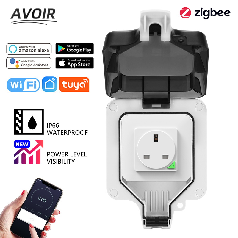Outdoor Zigbee Power Plug - Avoir Zigbee Tuya IP66 duvar açık