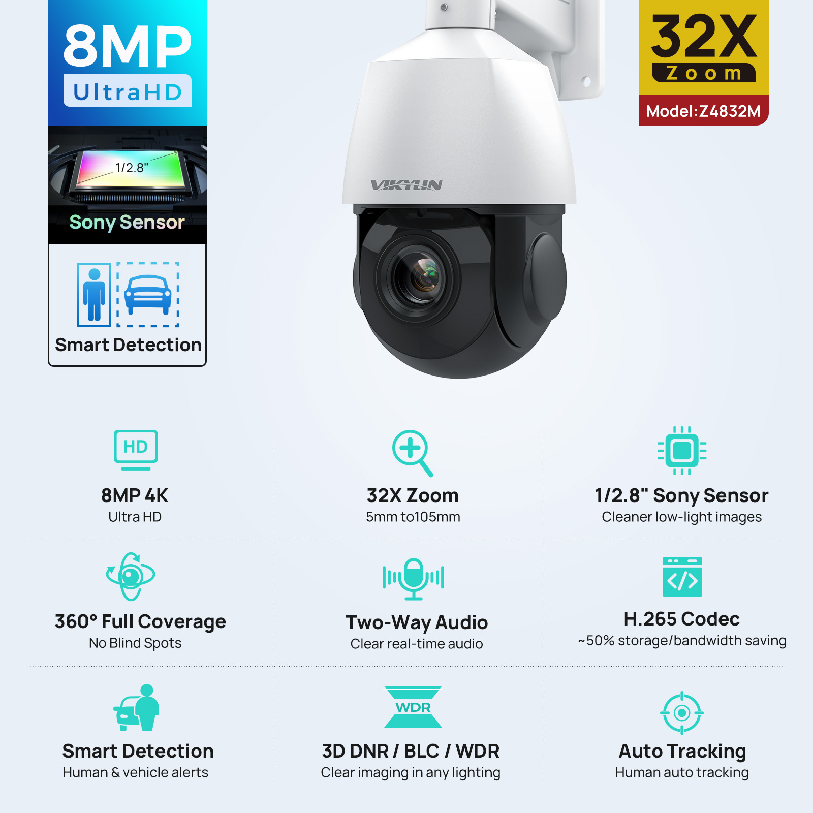 Vikylin 4K 8MP PTZ 32X Zoom 10 - Outdoor Power G Motion incelemesi ve fiyatı