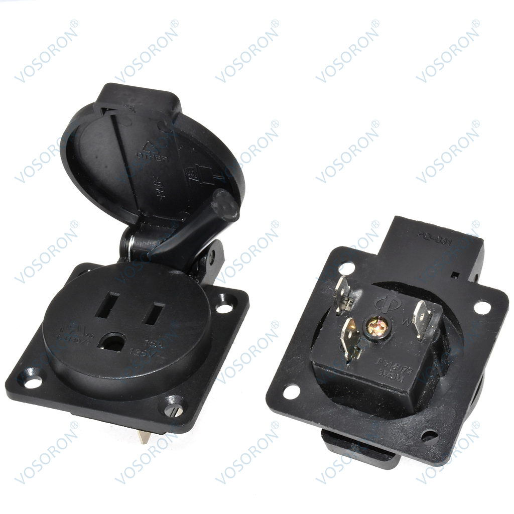 Siyah 125V 15A 20A IP44 CE ame - Outdoor Power Receptacle incelemesi ve fiyatı
