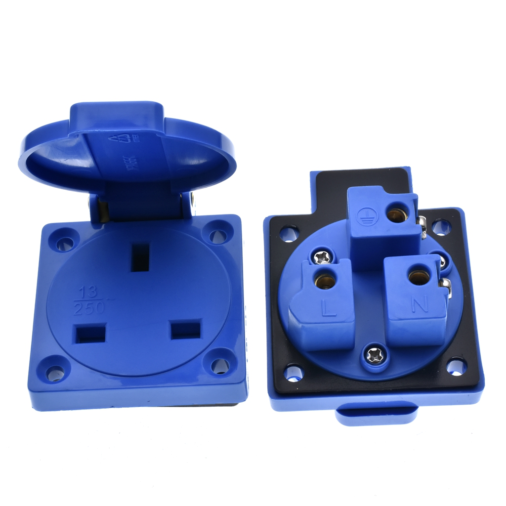 1 adet İngiltere Siyah Mavi 13 - Outdoor Power Receptacle incelemesi ve fiyatı