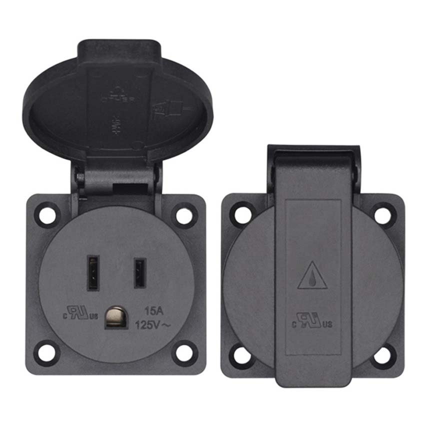 Siyah 125 V 15A 20A IP44 CE Am - Outdoor Power Receptacle incelemesi ve fiyatı