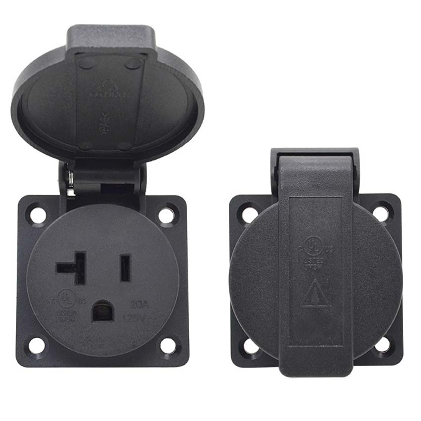 Siyah 125 V 15A 20A IP44 CE Am - Outdoor Power Receptacle incelemesi ve fiyatı