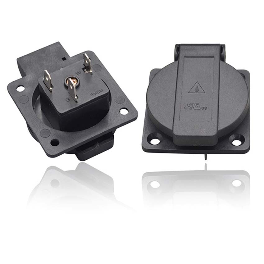 Siyah 125 V 15A 20A IP44 CE Am - Outdoor Power Receptacle incelemesi ve fiyatı