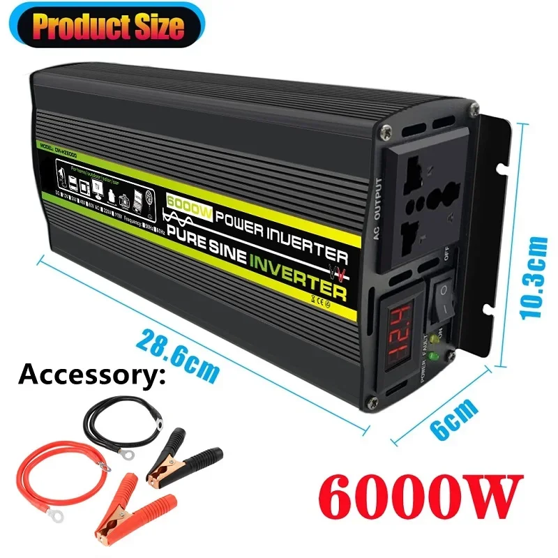 6000W DC12/24V AC 220V saf sin - Outdoor Power Inverter incelemesi ve fiyatı
