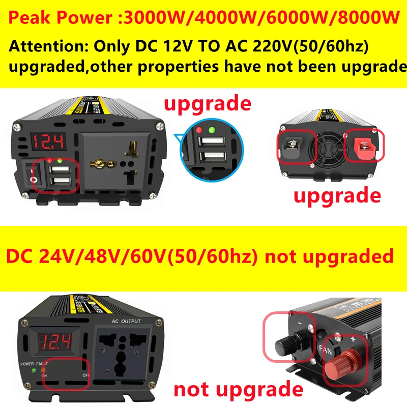 6000W DC12/24V AC 220V saf sin - Outdoor Power Inverter incelemesi ve fiyatı